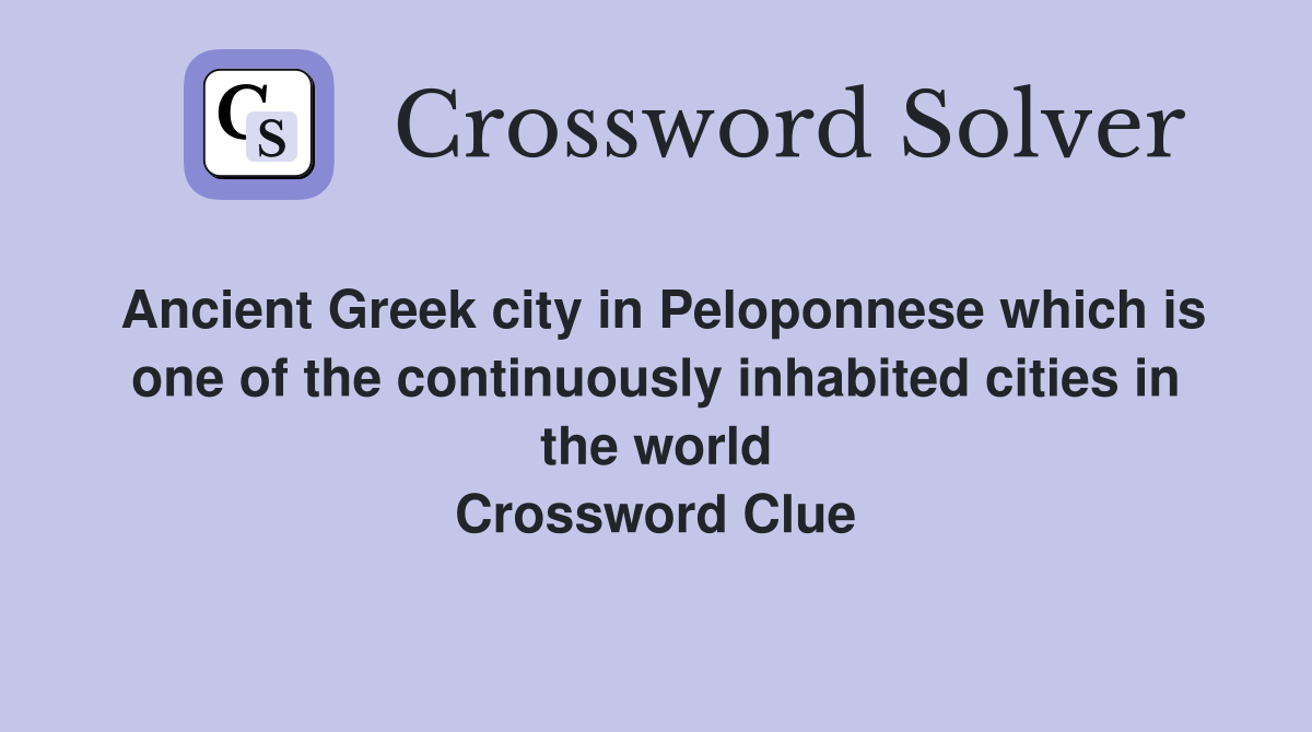 Ancient Greek city in Peloponnese which is one of the continuously